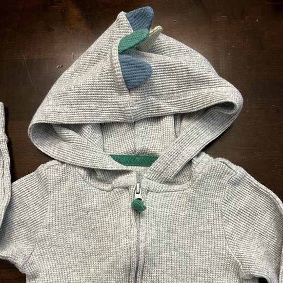 Carter’s 9M zip up one piece long sleeve dinosaur jumpsuit infant baby toddler - Picture 4 of 6